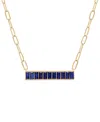 Audrey By Aurate Nano Emerald Color Baguette Bar Pendant Necklace (1 Ct. T.w.) In Gold Vermeil, 17" (also In Nano Whi In Blue