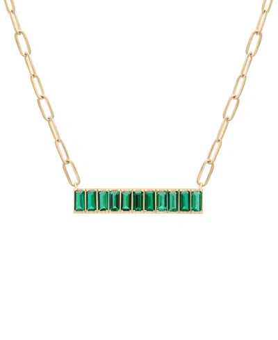 Audrey By Aurate Nano Emerald Color Baguette Bar Pendant Necklace (1 Ct. T.w.) In Gold Vermeil, 17" (also In Nano Whi In Green