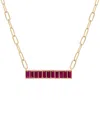 AUDREY BY AURATE NANO EMERALD COLOR BAGUETTE BAR PENDANT NECKLACE (1 CT. T.W.) IN GOLD VERMEIL, 17" (ALSO IN NANO WHI