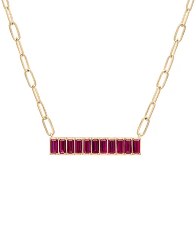 Audrey By Aurate Nano Emerald Color Baguette Bar Pendant Necklace (1 Ct. T.w.) In Gold Vermeil, 17" (also In Nano Whi In Red