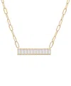AUDREY BY AURATE NANO EMERALD COLOR BAGUETTE BAR PENDANT NECKLACE (1 CT. T.W.) IN GOLD VERMEIL, 17" (ALSO IN NANO WHI