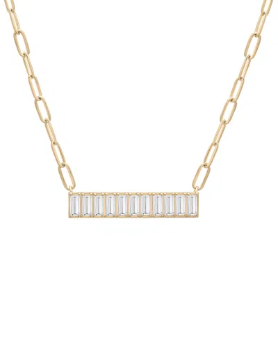 Audrey By Aurate Nano Emerald Color Baguette Bar Pendant Necklace (1 Ct. T.w.) In Gold Vermeil, 17" (also In Nano Whi In White