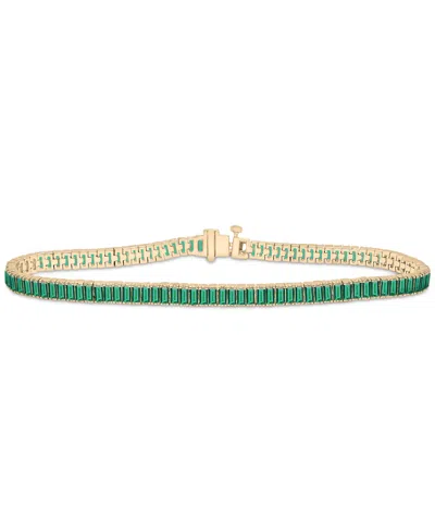 Audrey By Aurate Nano Emerald Color Baguette Tennis Bracelet (3 Ct. T.w.) In Gold Vermeil (also In Nano White Sapphir In Green