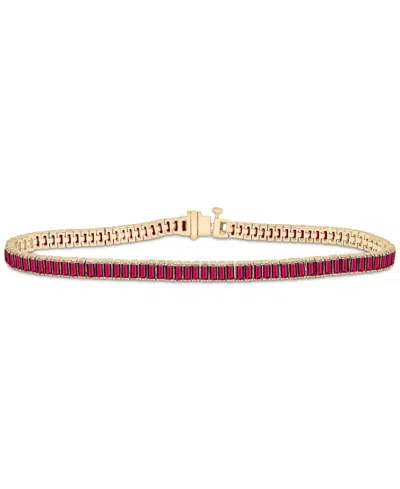 Audrey By Aurate Nano Emerald Color Baguette Tennis Bracelet (3 Ct. T.w.) In Gold Vermeil (also In Nano White Sapphir In Red