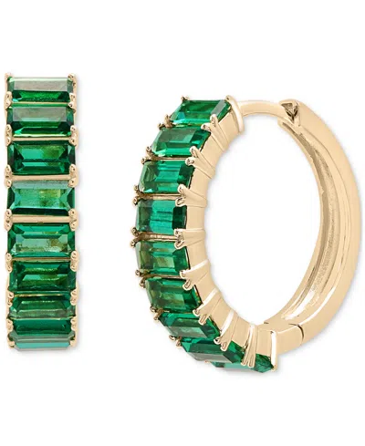 Audrey By Aurate Nano Emerald Color Small Hoop Earrings (1-1/2 Ct. T.w.) In Gold Vermeil, (also In Nano White Sapphir In Green