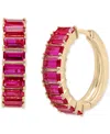 AUDREY BY AURATE NANO EMERALD COLOR SMALL HOOP EARRINGS (1-1/2 CT. T.W.) IN GOLD VERMEIL, (ALSO IN NANO WHITE SAPPHIR