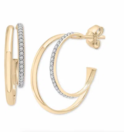 Audrey By Aurate Women's Diamond Double Small Hoop Earrings In Gold Vermeil And Clear In Multi
