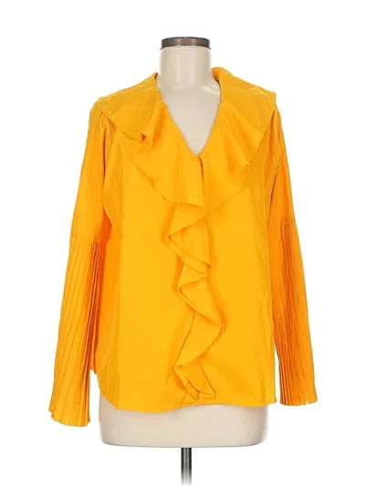 Audrey Lane Long Sleeve Blouse In Yellow