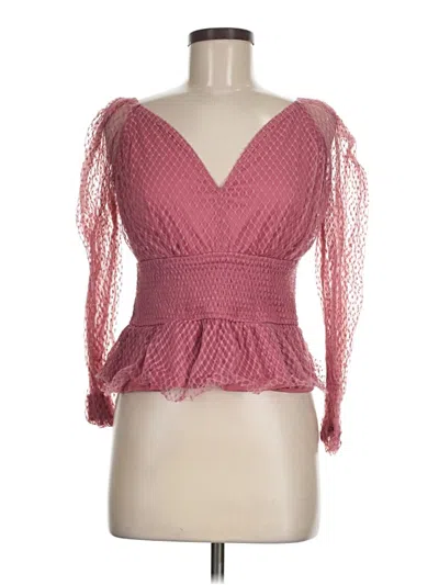 Pre-owned Audrey Parks X Francesca's 3/4 Sleeve Blouse In Pink