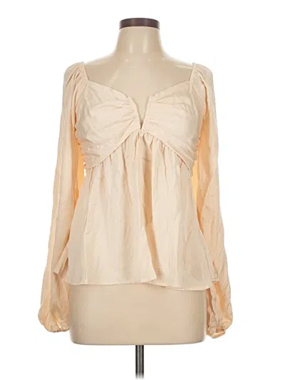 Pre-owned Audrey Parks X Francesca's Long Sleeve Blouse In White