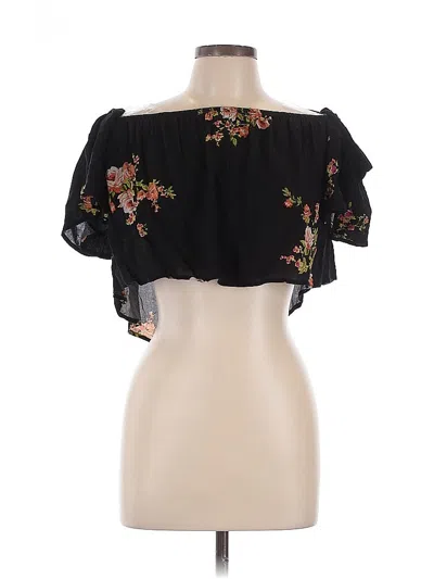 Pre-owned Audrey Short Sleeve Blouse In Black