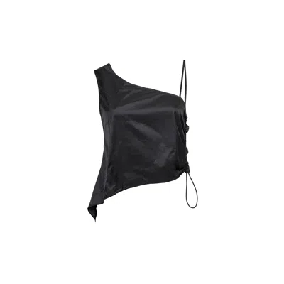 Audrey Vallens Women's Black All-gen Asymmetric Top With Elastic Gather