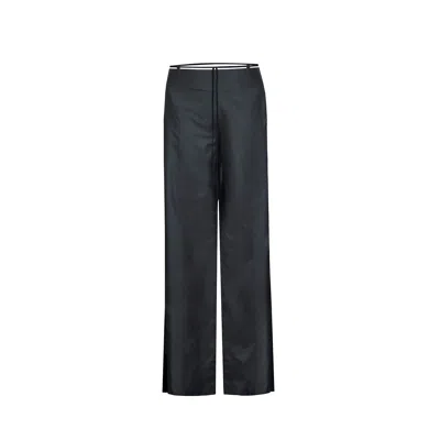 Audrey Vallens Women's Black All-gen Detached Tie Pants In Blue