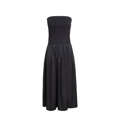 Audrey Vallens Women's Black Bamboo Bustier Dress