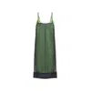Audrey Vallens Women's Black / Green Venus Organza Slip Dress In Black/green