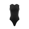 Audrey Vallens Women's Black Hooded Bodysuit In Black