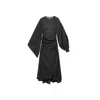 Audrey Vallens Women's Black Miss Av Asymmetric Chiffon Dress In Black
