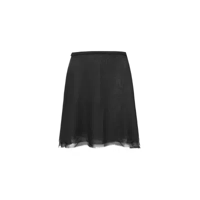 Audrey Vallens Women's Black Miss Av Chiffon Skirt