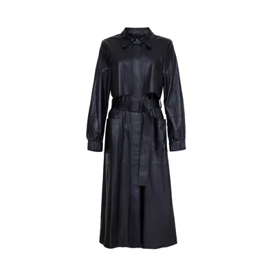 Audrey Vallens Women's Black Phoenix Leather Coat
