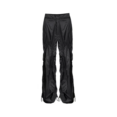 Audrey Vallens Women's Black Spades 2 Gathered Seam Pants