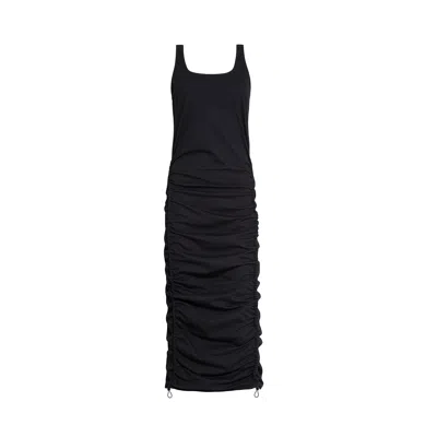 Audrey Vallens Women's Black Spades 2 Gathered Seam Tank Top Dress Cotton