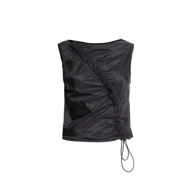 Audrey Vallens Women's Black Spades 2 Gathered Seam Vest