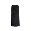 Audrey Vallens Women's Black Spades Two Gathered Seam Skirt In Black
