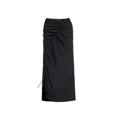 Audrey Vallens Women's Black Spades Two Gathered Seam Skirt