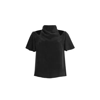 Audrey Vallens Women's Black Venus Cupro Top