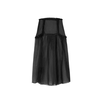 Audrey Vallens Women's Black Venus Silk Organza Skirt