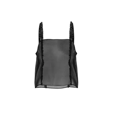 Audrey Vallens Women's Black Venus Silk Organza Top