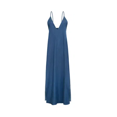 Audrey Vallens Women's Blue Denim Affair Slip Dress