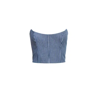 Audrey Vallens Women's Blue Denim Affair Stripe Corset