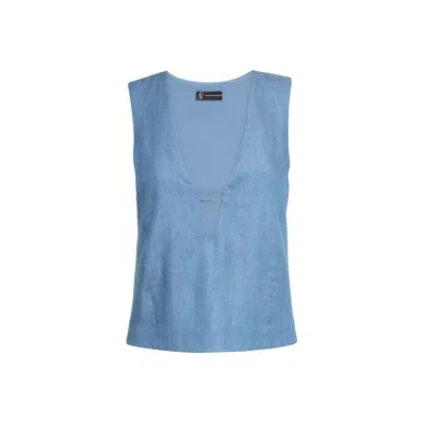 Audrey Vallens Women's Blue Denim Affair Tencel Vest Top