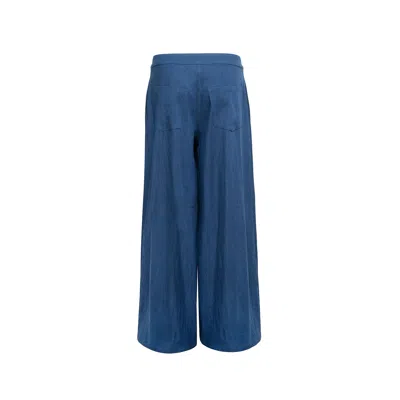 Audrey Vallens Women's Blue Denim Affair Wide Leg Pants