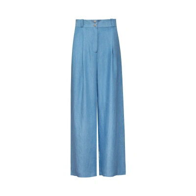 Audrey Vallens Women's Blue Denim Tencel Trouser