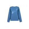 Audrey Vallens Women's Blue Miss Av Sweatshirt With Embroidery In Blue