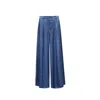 Audrey Vallens Women's Blue Miss Av Wide Leg Silk Trouser In Blue