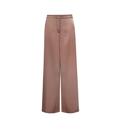 Audrey Vallens Women's Gold Satin Pants In Brown