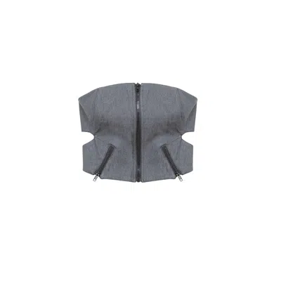 Audrey Vallens Women's Grey Miss Av Corset Top