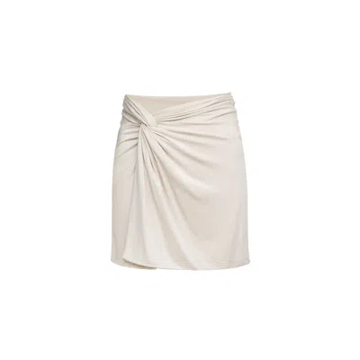Audrey Vallens Women's Neutrals Bamboo Knot Skirt In White
