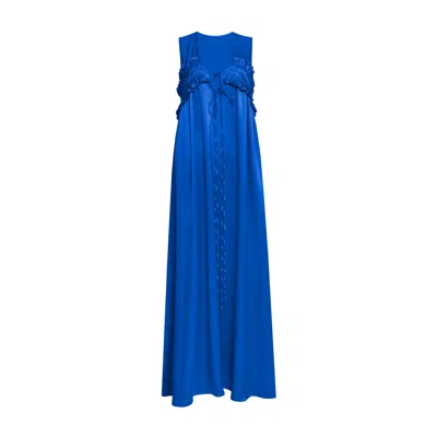 Audrey Vallens Women's Venus Silk Maxi Dress - Blue