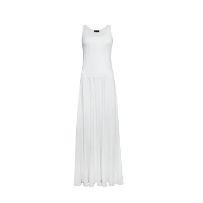 Audrey Vallens Women's White Bamboo Midi Dress