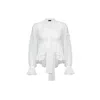 Audrey Vallens Women's White Miss Av Chiffon Ruffle Shirt In White