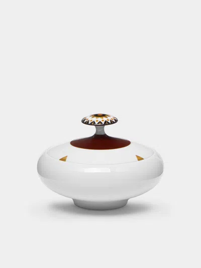 Augarten Ena Rottenberg Hand-painted Porcelain Sugar Bowl  Abask Luxury Gift In White