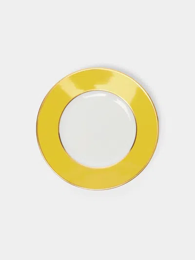 Augarten Hand-painted Porcelain Bread Plate  Abask Luxury Gift In Yellow