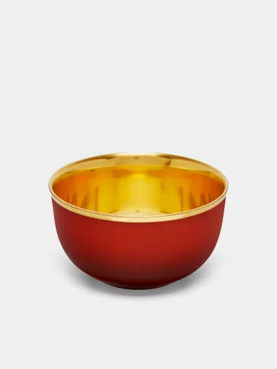 Augarten Hand-painted Porcelain Champagne Coupe  Abask Luxury Gift In Red