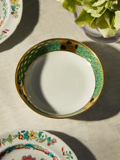 Augarten Secession Hand-painted Porcelain Small Dish  Abask Luxury Gift In Green