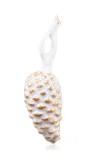 Augarten Wien Porcelain Pine Cone Ornament In Gold
