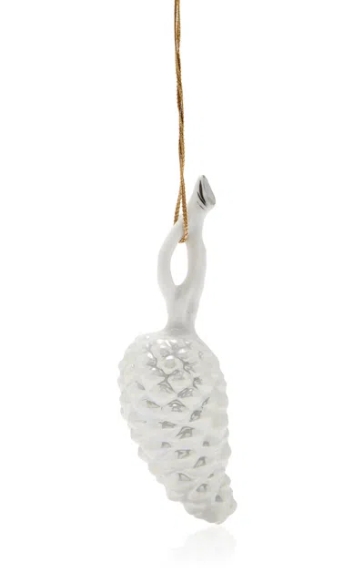 Augarten Wien Porcelain Pine Cone Ornament In Multi